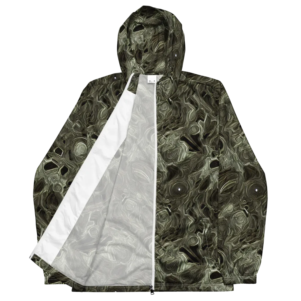 Olive Vortex on Men's Windbreaker — Front