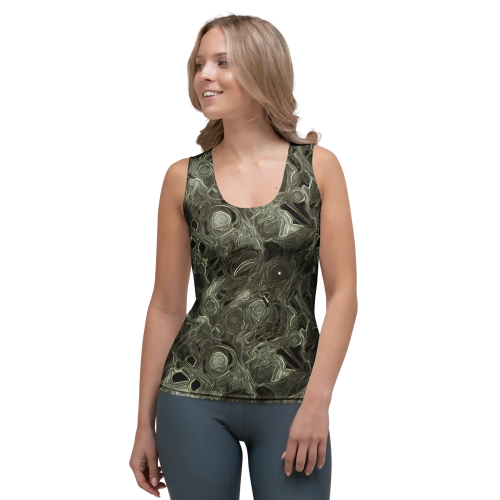 Olive Vortex on Women's Tank Top — Front