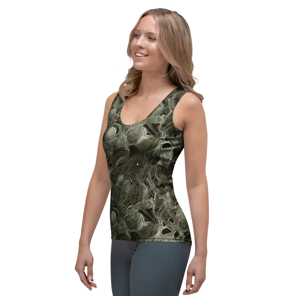 Olive Vortex on Women's Tank Top — Left Front