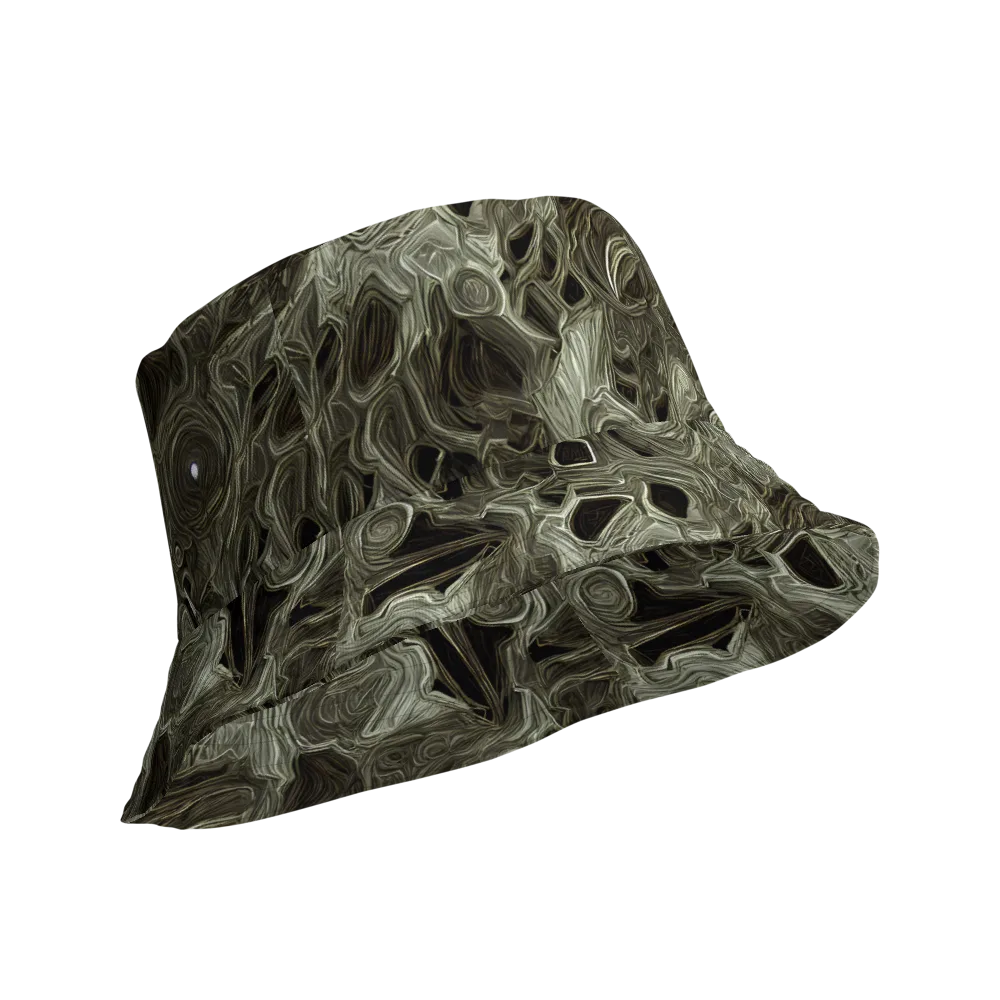 Olive Vortex on Reversible Bucket Hat — Product details Outside