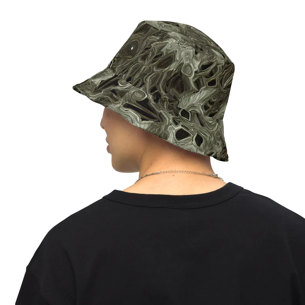Olive Vortex on Reversible Bucket Hat — Back Inside