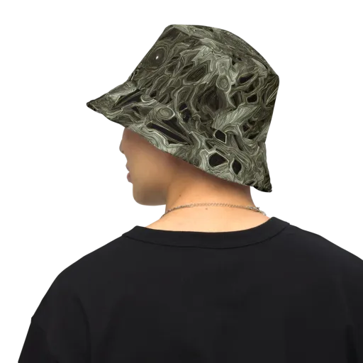 Olive Vortex on a Reversible Bucket Hat