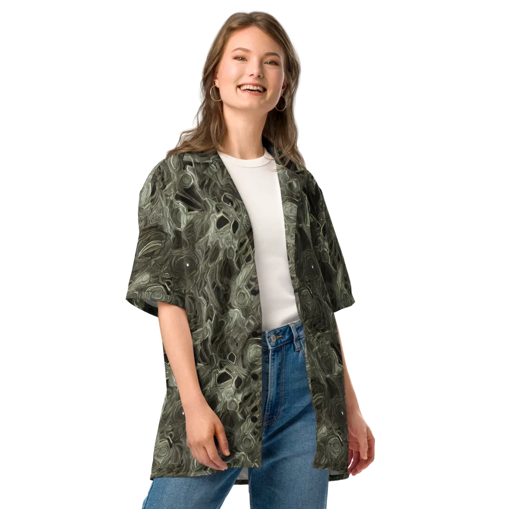 Olive Vortex on Button Shirt — Front
