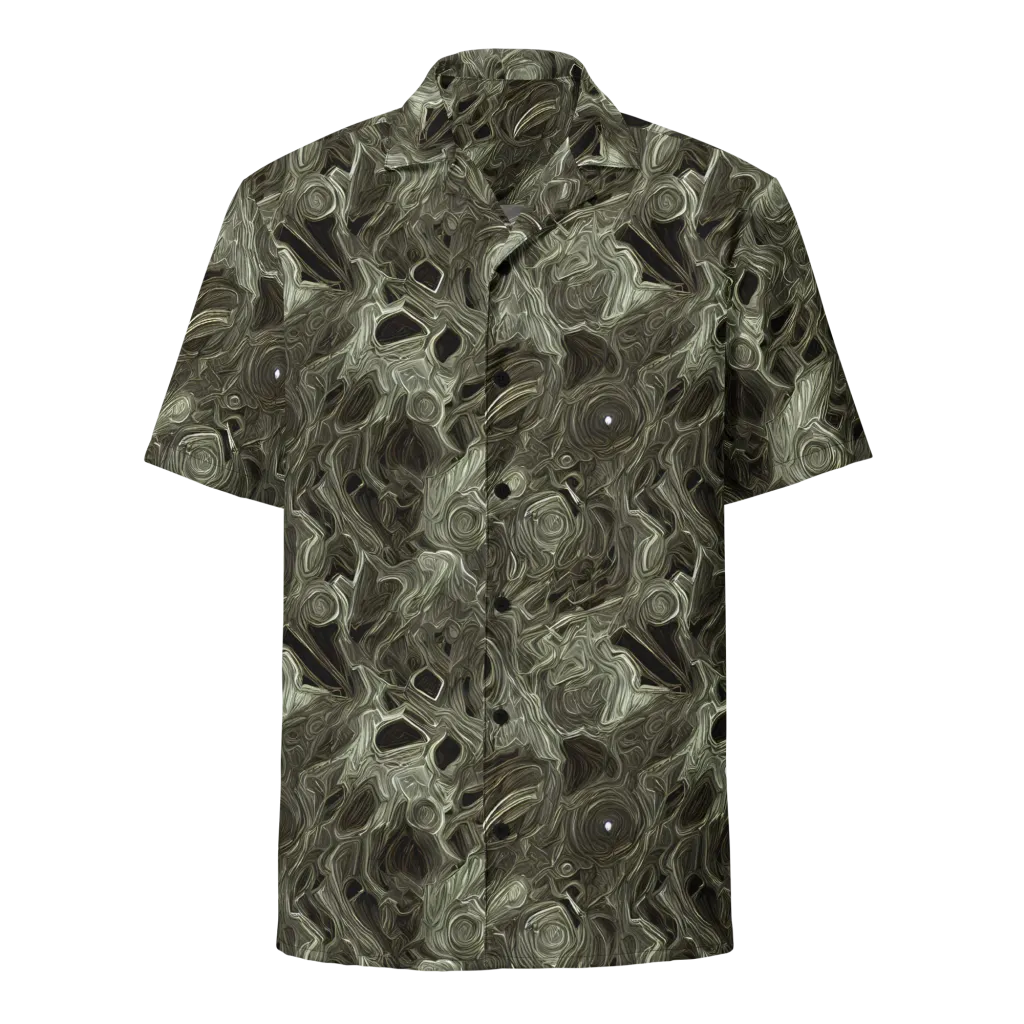 Olive Vortex on Button Shirt — Front