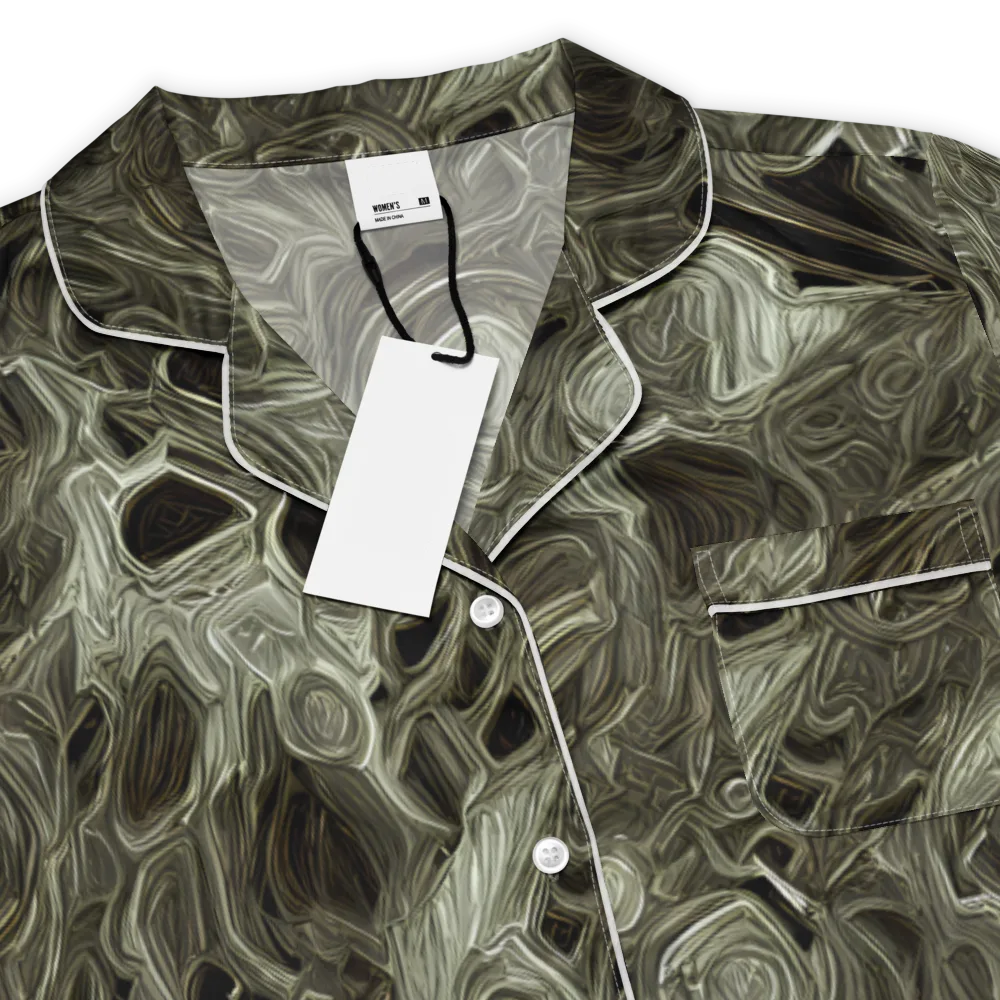 Olive Vortex on Women's Short Sleeve Pajama Top — Product details