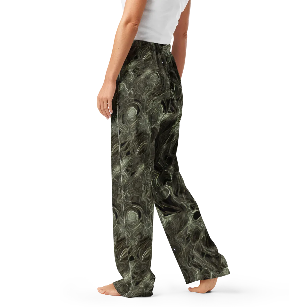 Olive Vortex on Women's Pajama Pants — Left