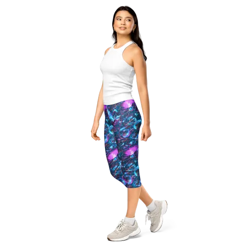 Celestial Circuitry on a Capri Leggings