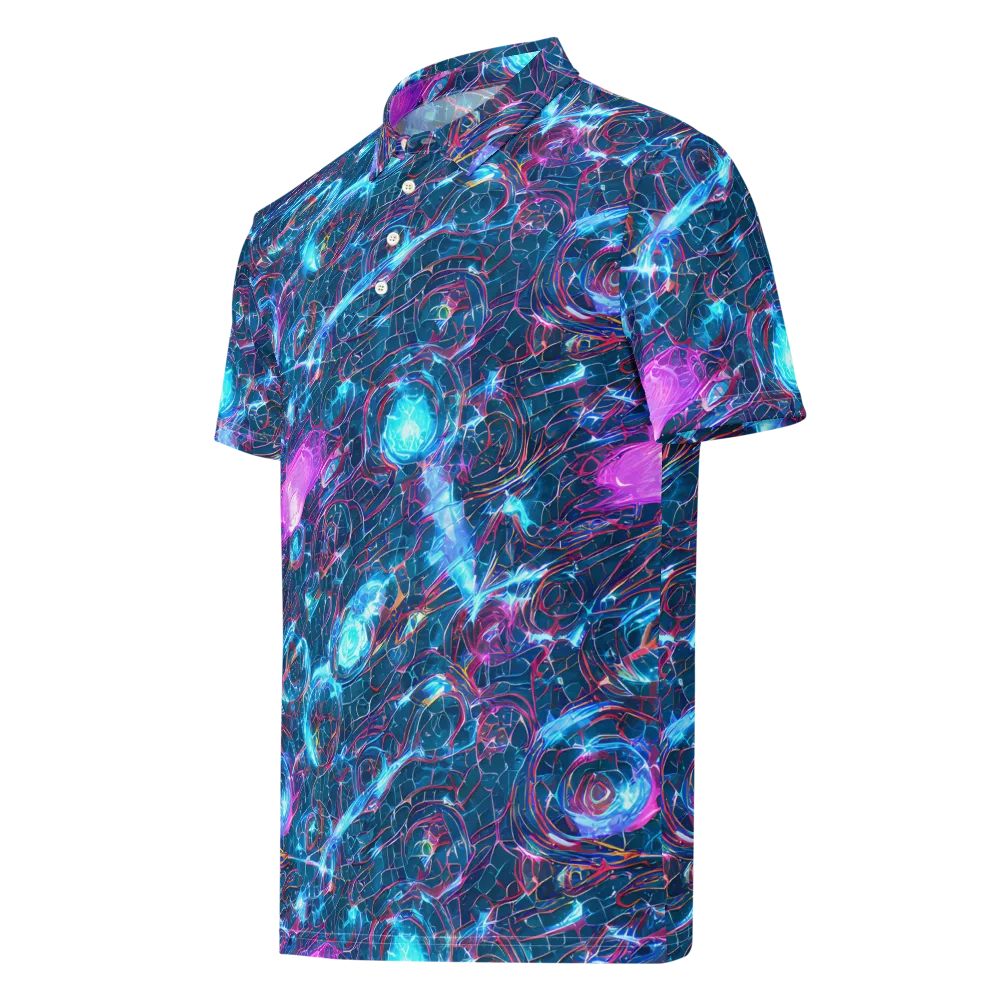 Celestial Circuitry on Men's Slim Fit Polo Shirt — Left Front