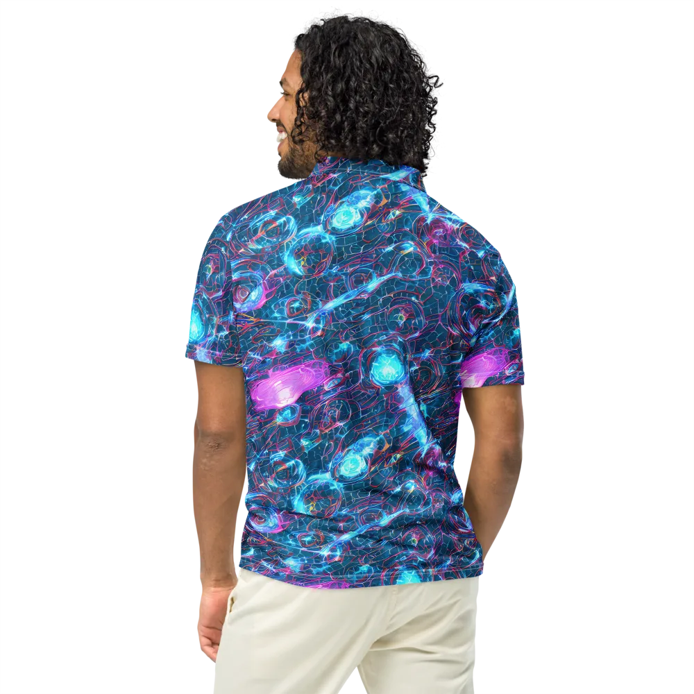 Celestial Circuitry on Men's Slim Fit Polo Shirt — Back