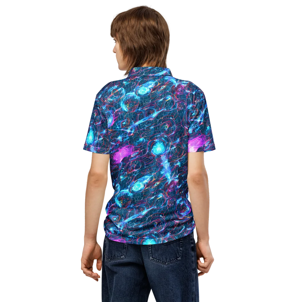 Celestial Circuitry on Men's Slim Fit Polo Shirt — Back