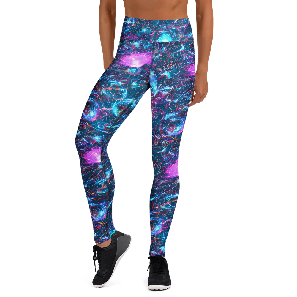 Celestial Circuitry on Yoga Leggings — Front