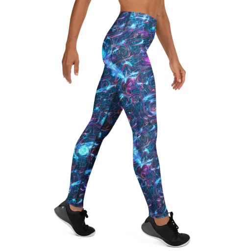 Celestial Circuitry on a Yoga Leggings