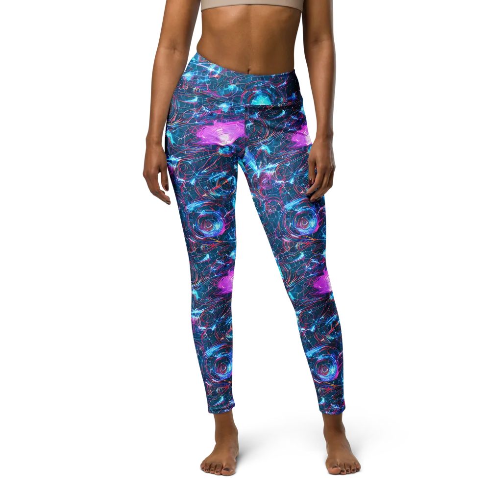Celestial Circuitry on Yoga Leggings — Front