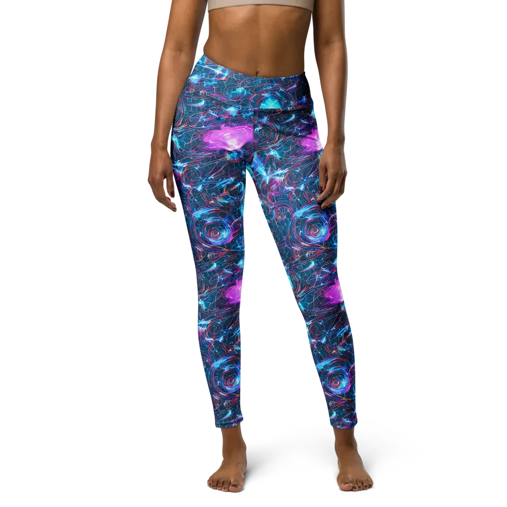 Celestial Circuitry on Yoga Leggings — Front