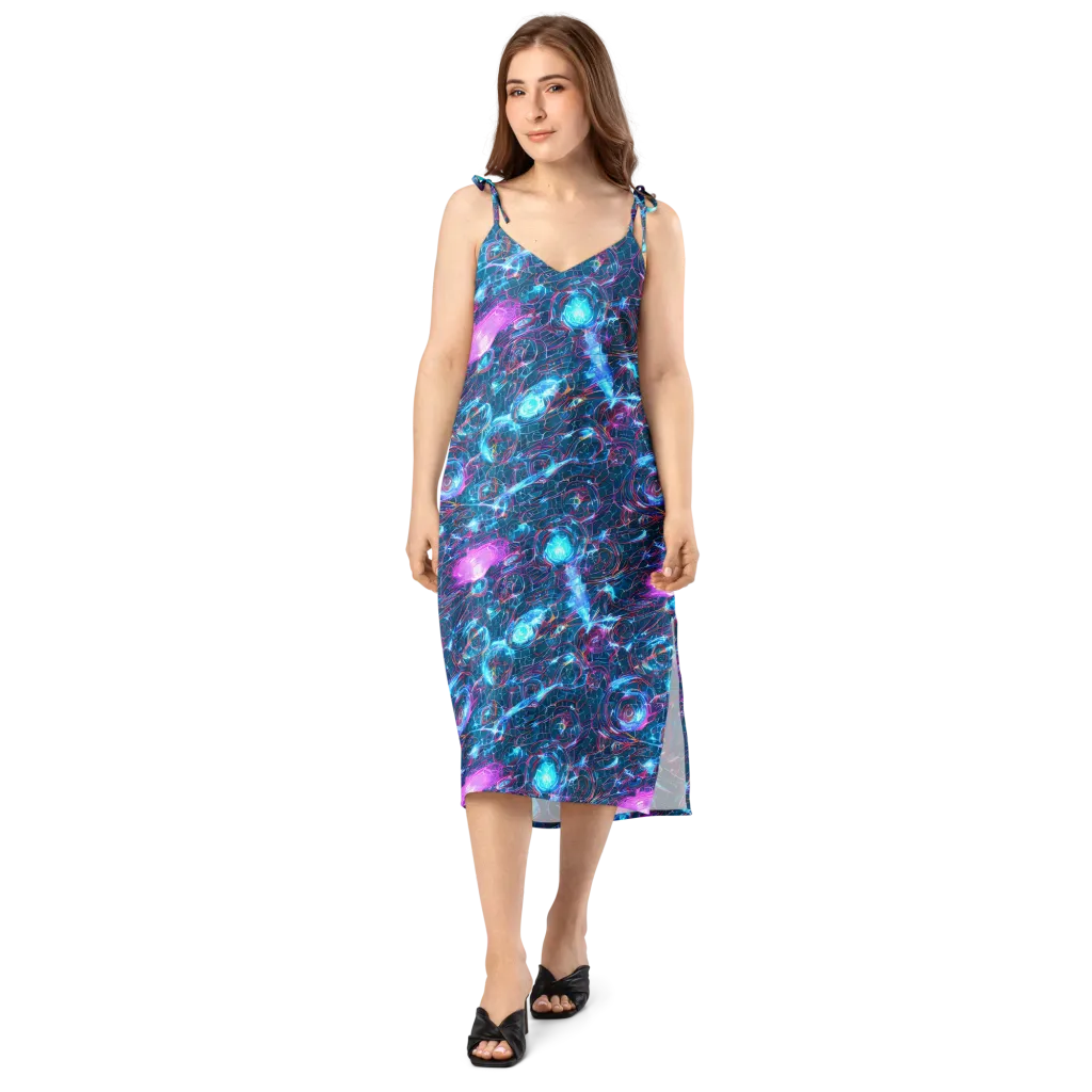 Celestial Circuitry on Slip Dress — Front
