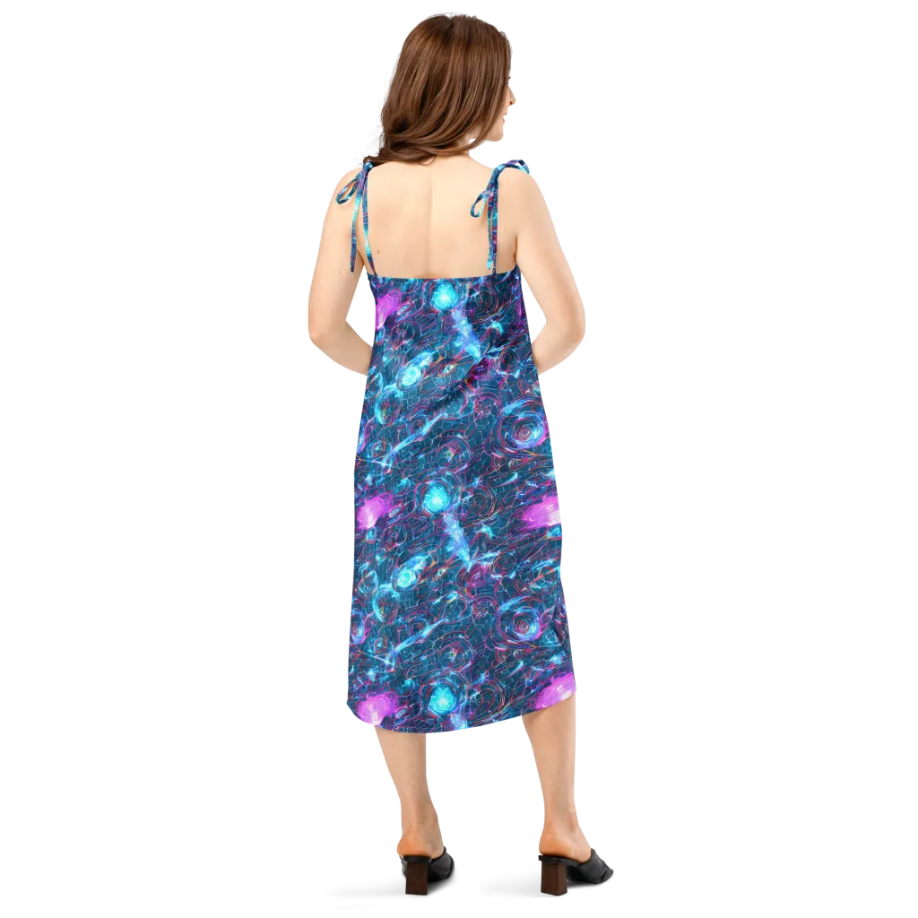 Celestial Circuitry on Slip Dress — Back