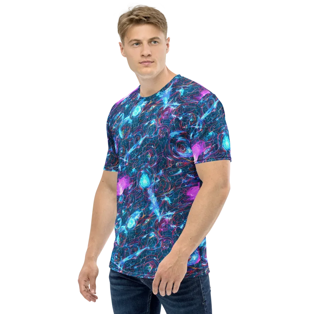 Celestial Circuitry on Men's Crew Neck T-Shirt — Left
