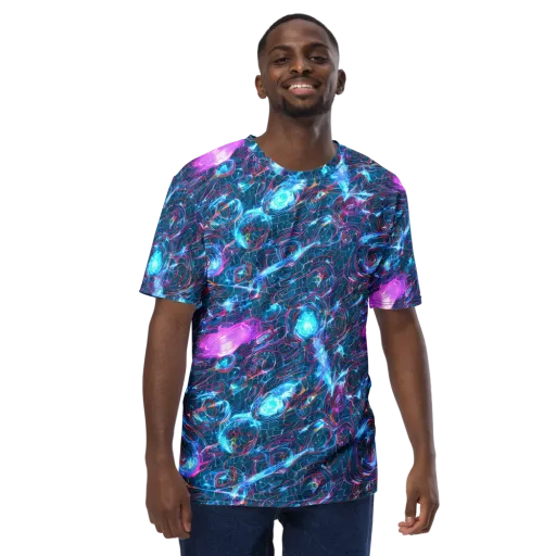 Celestial Circuitry on a Men's Crew Neck T-Shirt