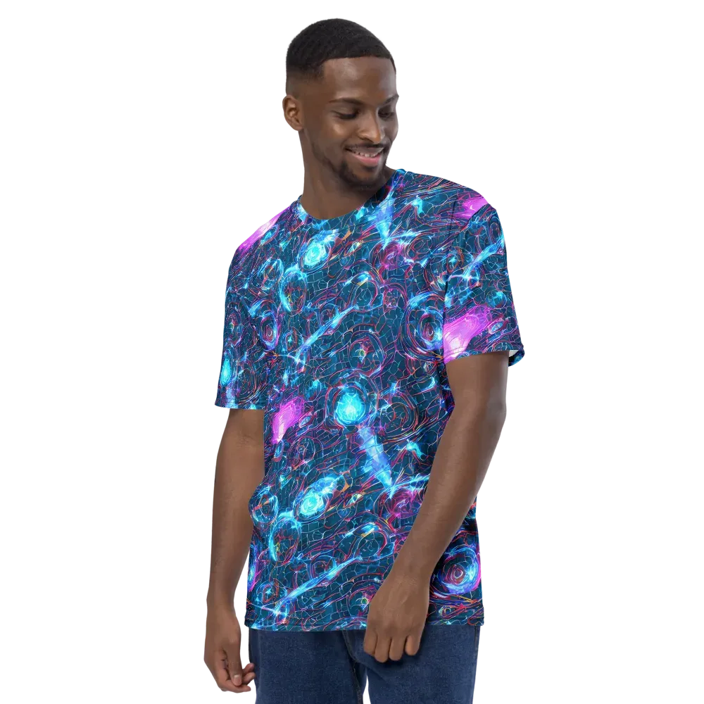 Celestial Circuitry on Men's Crew Neck T-Shirt — Left