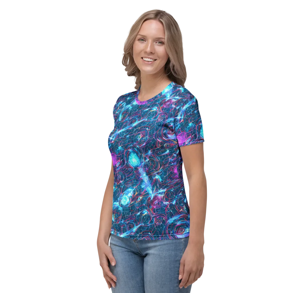 Celestial Circuitry on Women's Crew Neck T-Shirt — Left