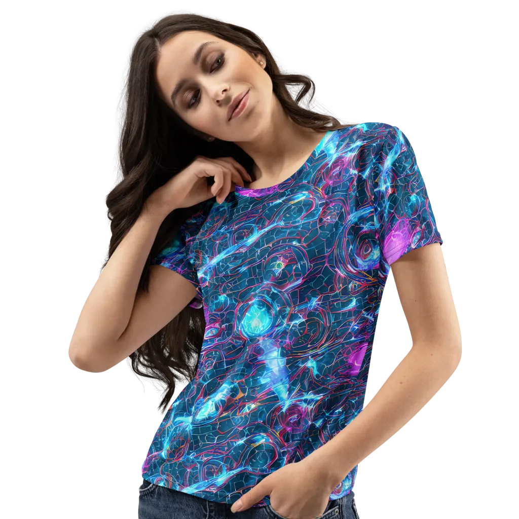 Celestial Circuitry on Women's Crew Neck T-Shirt — Left Front