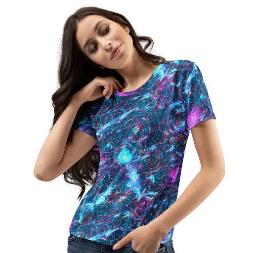 Celestial Circuitry on a Women's Crew Neck T-Shirt