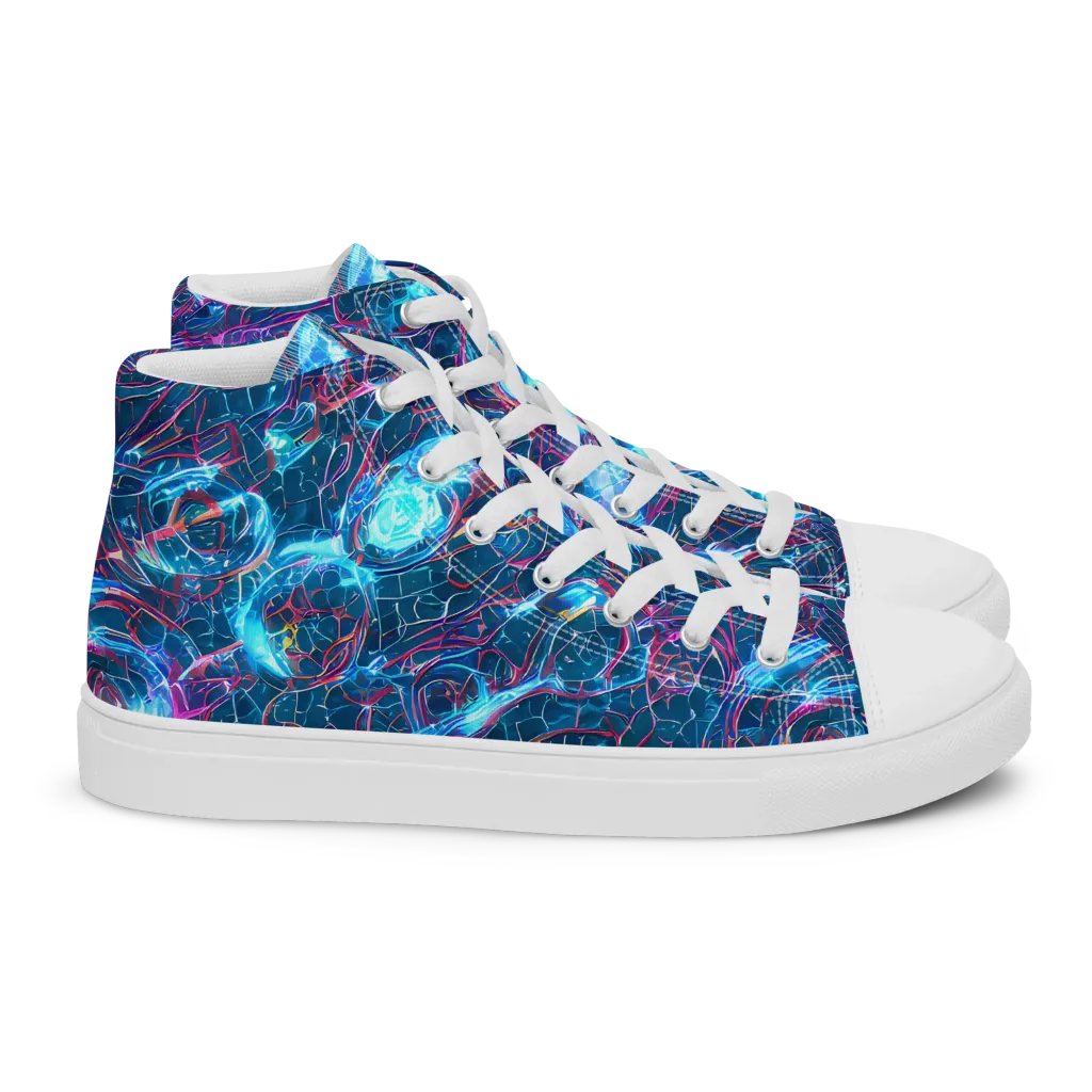 Celestial Circuitry on Women's High Top Canvas Shoes — Right