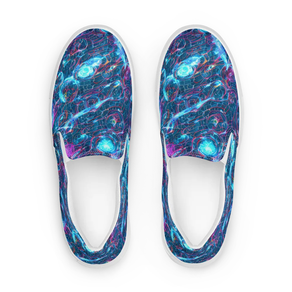 Celestial Circuitry on Men's Slip-On Canvas Shoes — Front