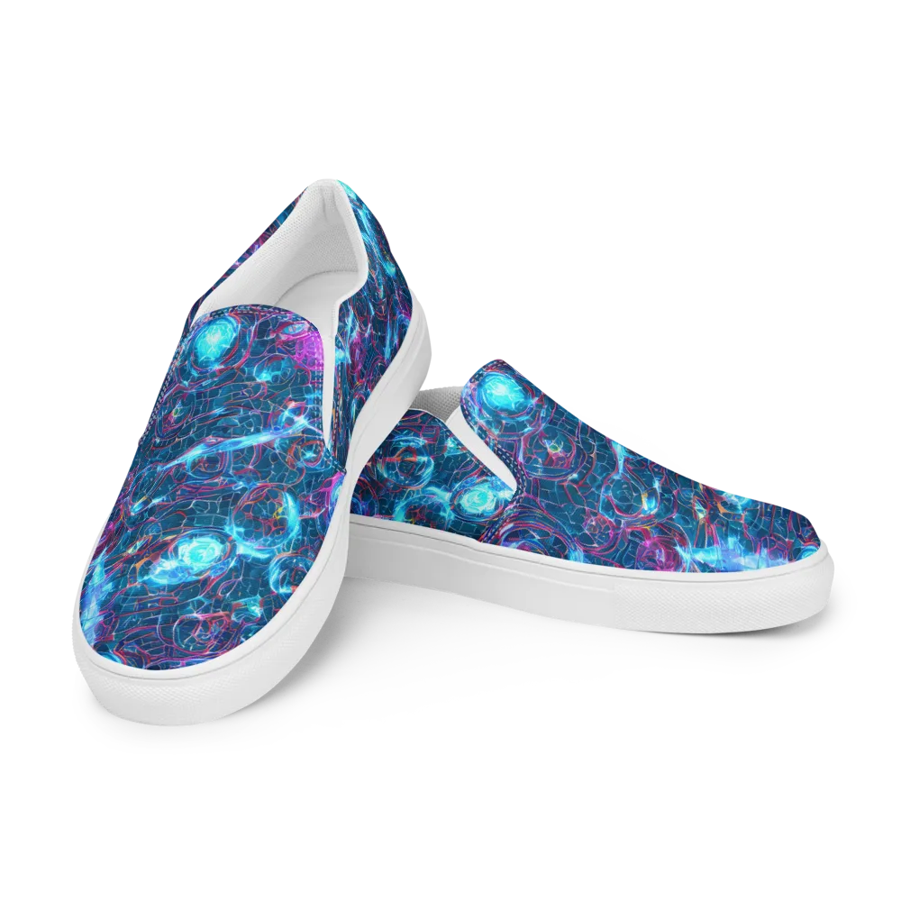 Celestial Circuitry on Men's Slip-On Canvas Shoes — Left Front