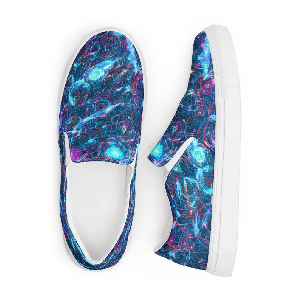 Celestial Circuitry on Men's Slip-On Canvas Shoes — Front