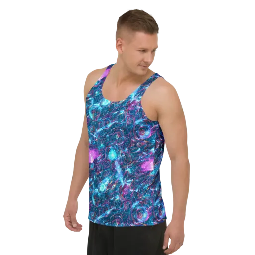 Celestial Circuitry on a Men's Tank Top