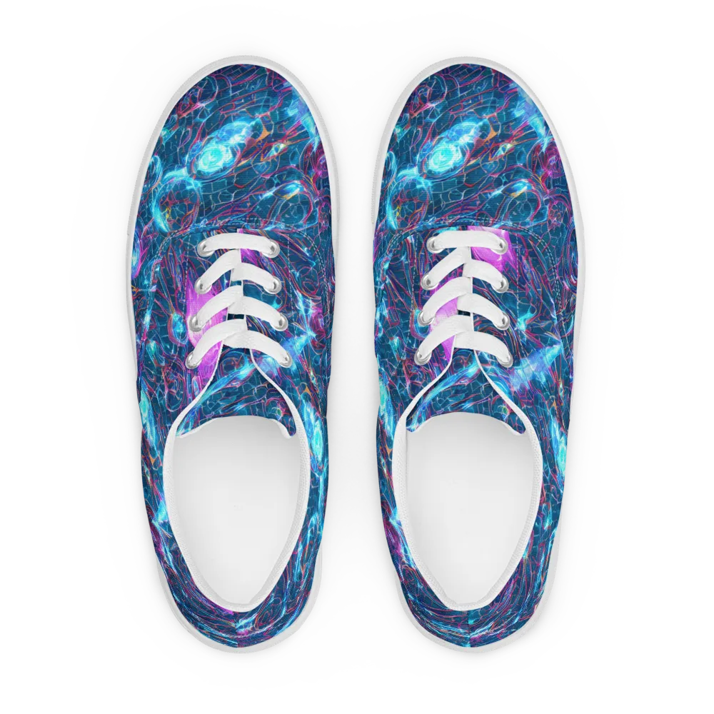 Celestial Circuitry on Men's Lace-Up Canvas Shoes — Front