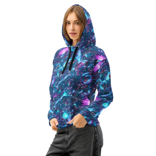 Celestial Circuitry on a Cotton Hoodie