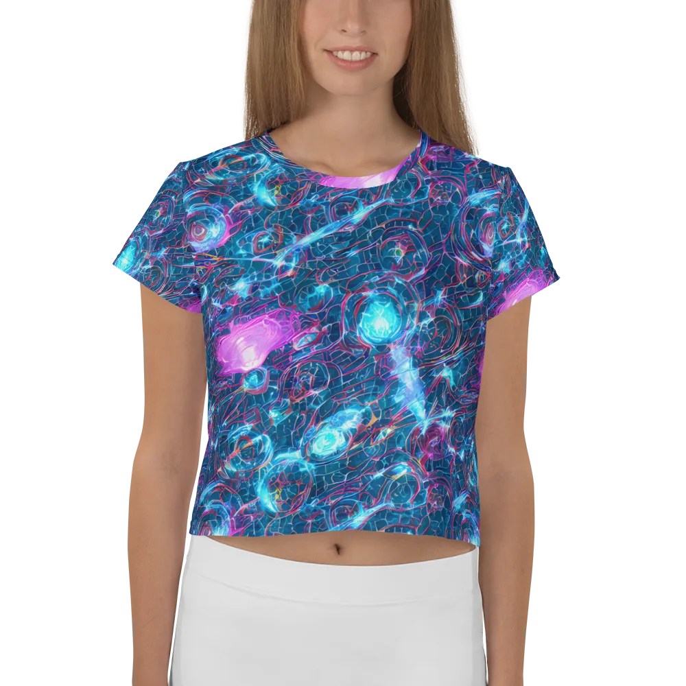 Celestial Circuitry on Crop Tee — Front