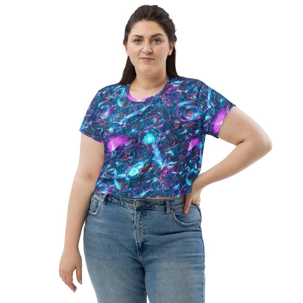 Celestial Circuitry on Crop Tee — Front