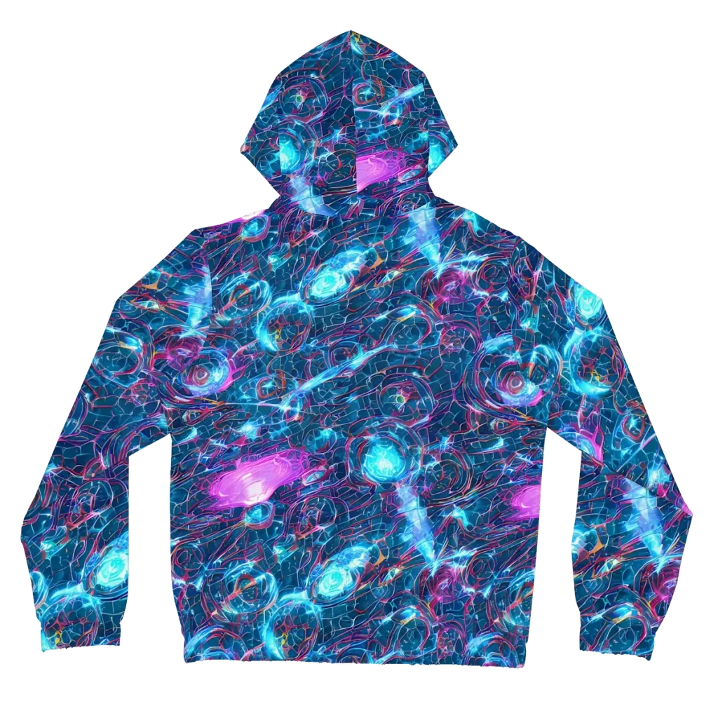 Celestial Circuitry on Women's Full-Zip Hoodie — Back