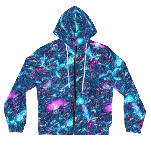 Celestial Circuitry on a Women's Full-Zip Hoodie