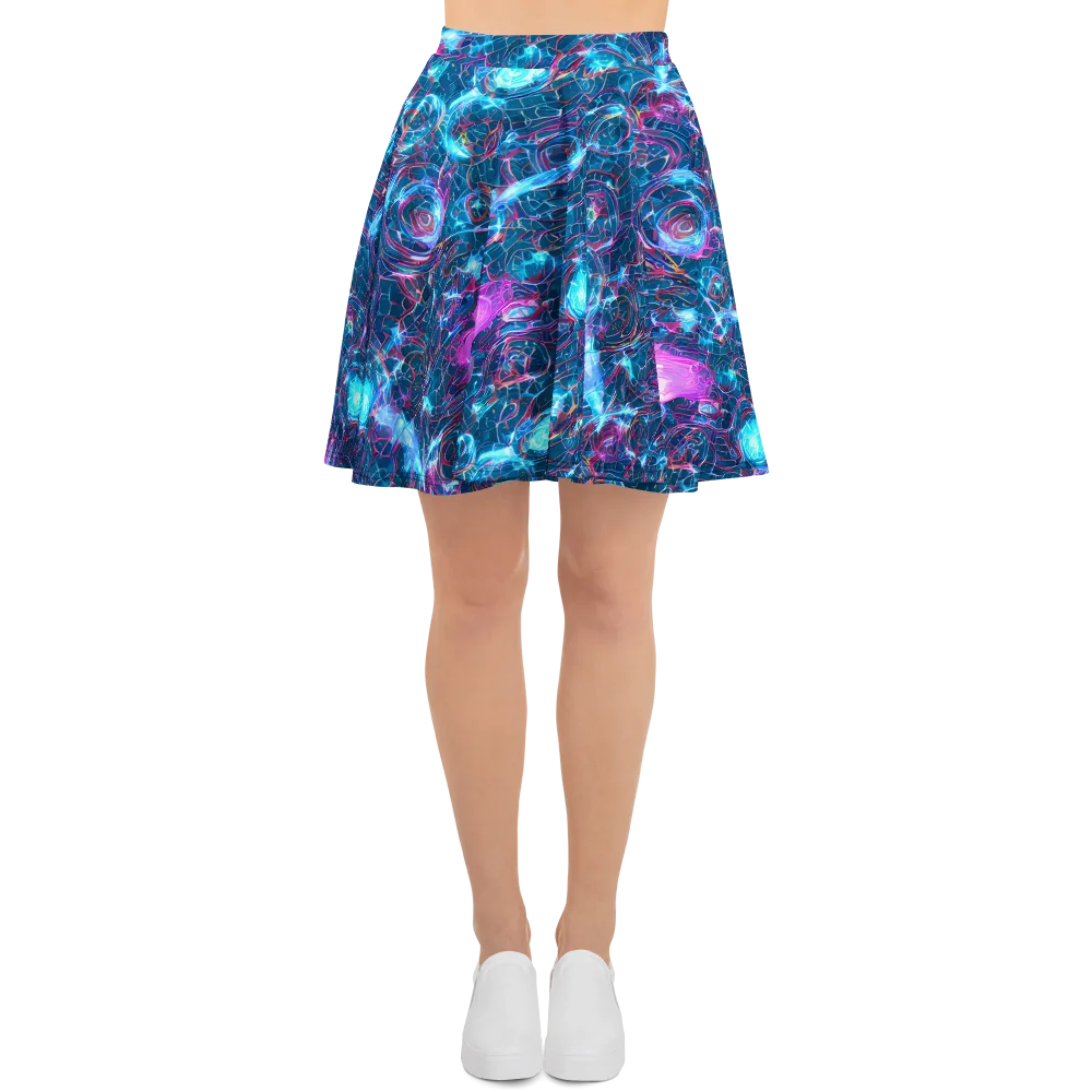 Celestial Circuitry on Skater Skirt — Front