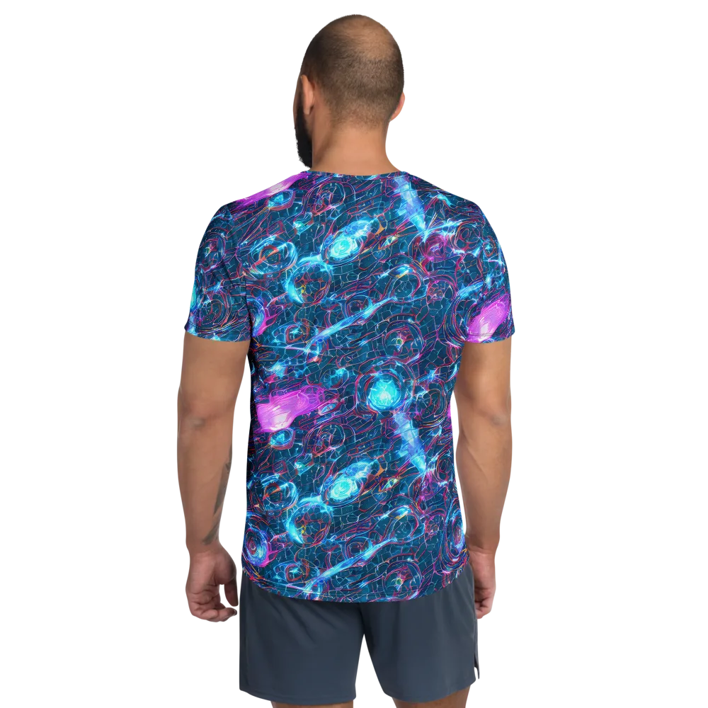Celestial Circuitry on Men's Athletic T-Shirt — Back