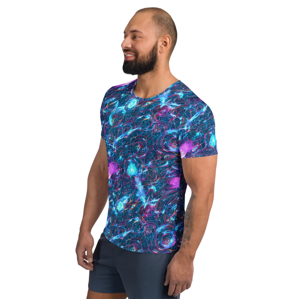 Celestial Circuitry on Men's Athletic T-Shirt — Left