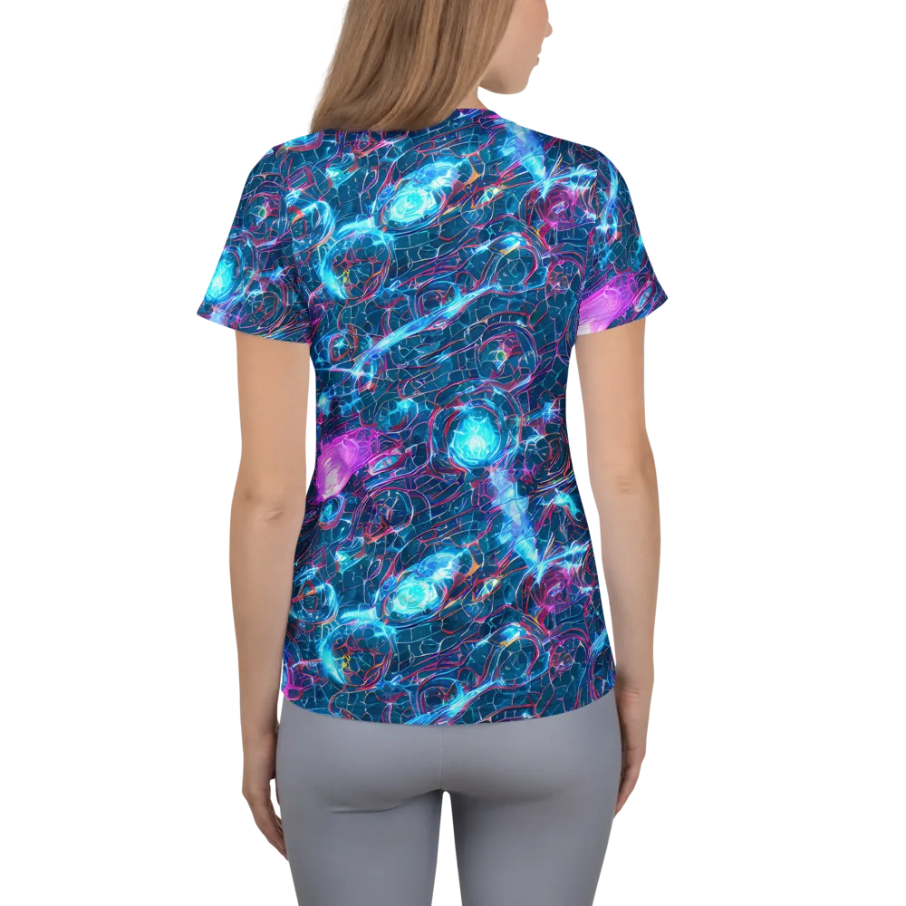 Celestial Circuitry on Women's Athletic T-Shirt — Back