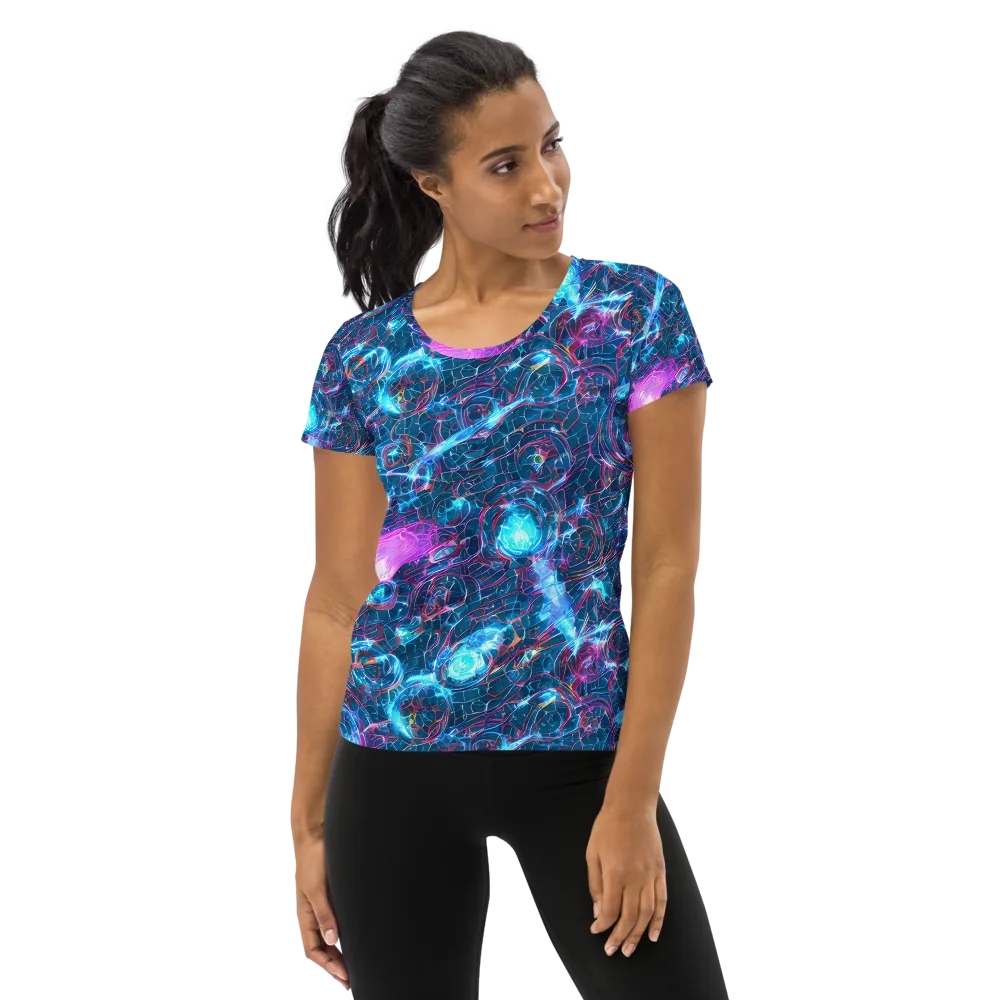 Celestial Circuitry on Women's Athletic T-Shirt — Front