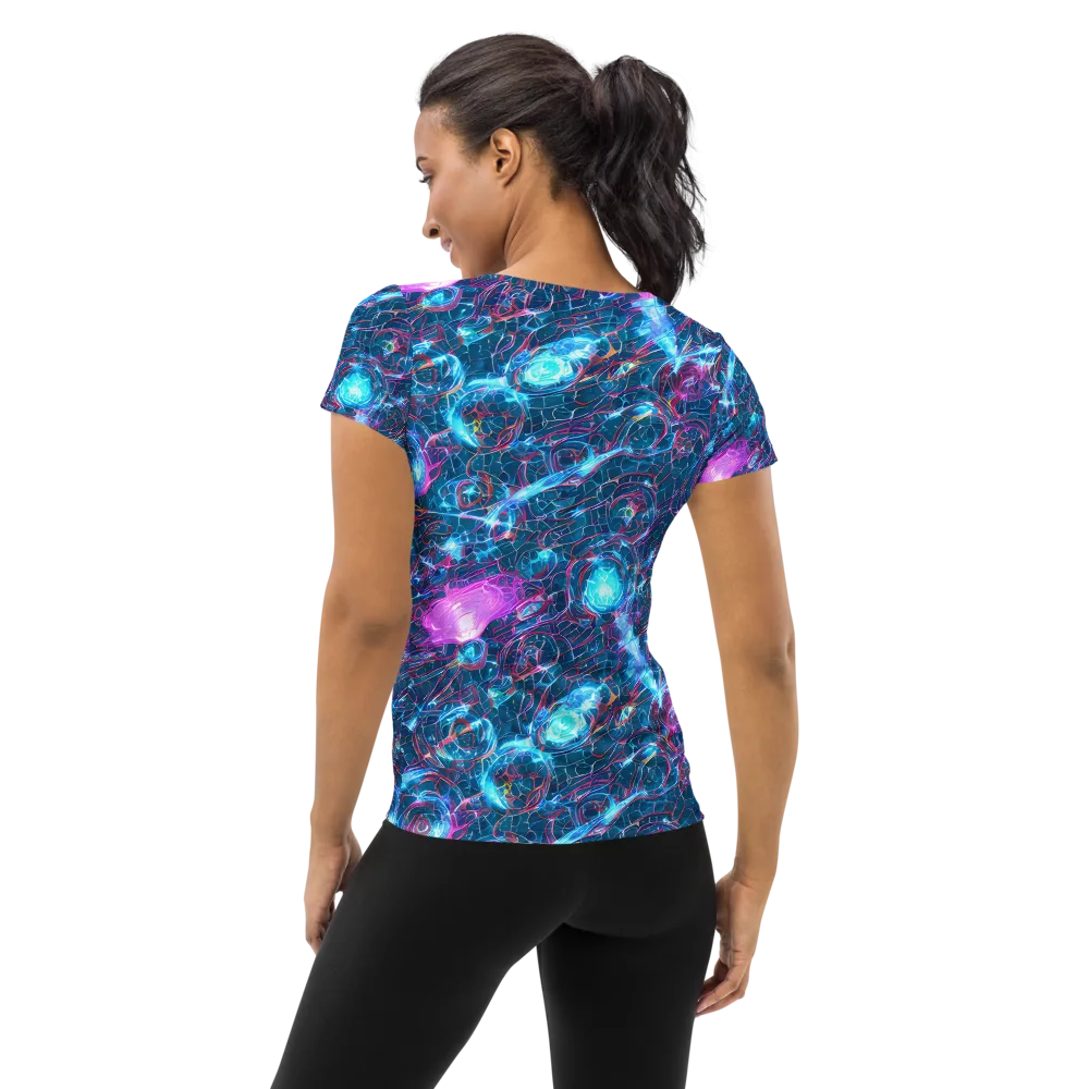 Celestial Circuitry on Women's Athletic T-Shirt — Back