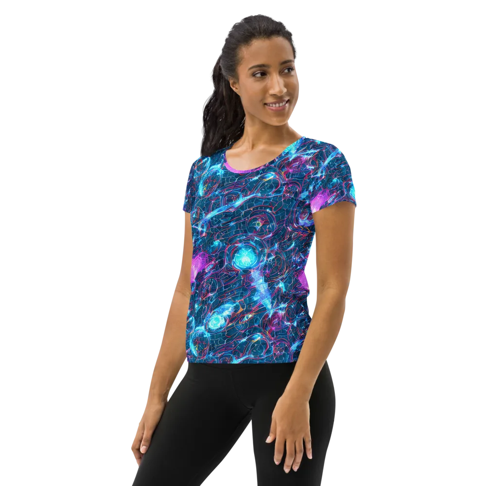 Celestial Circuitry on Women's Athletic T-Shirt — Left