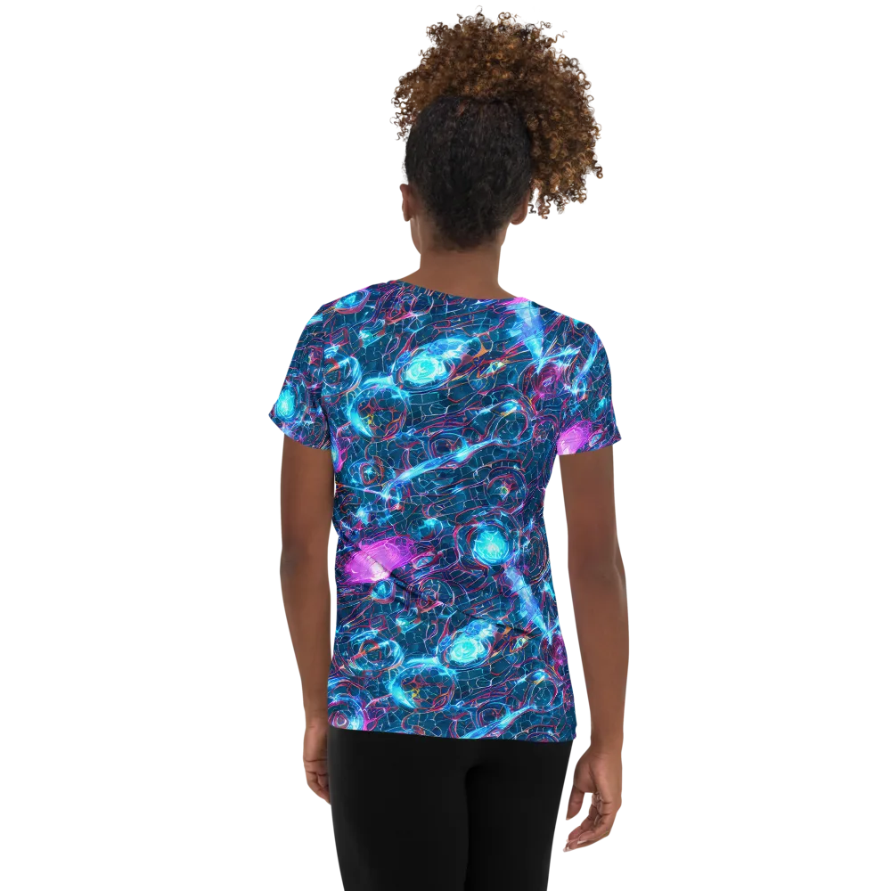 Celestial Circuitry on Women's Athletic T-Shirt — Back