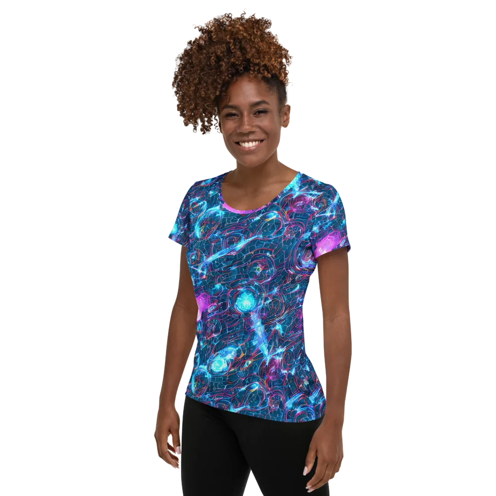 Celestial Circuitry on Women's Athletic T-Shirt — Left