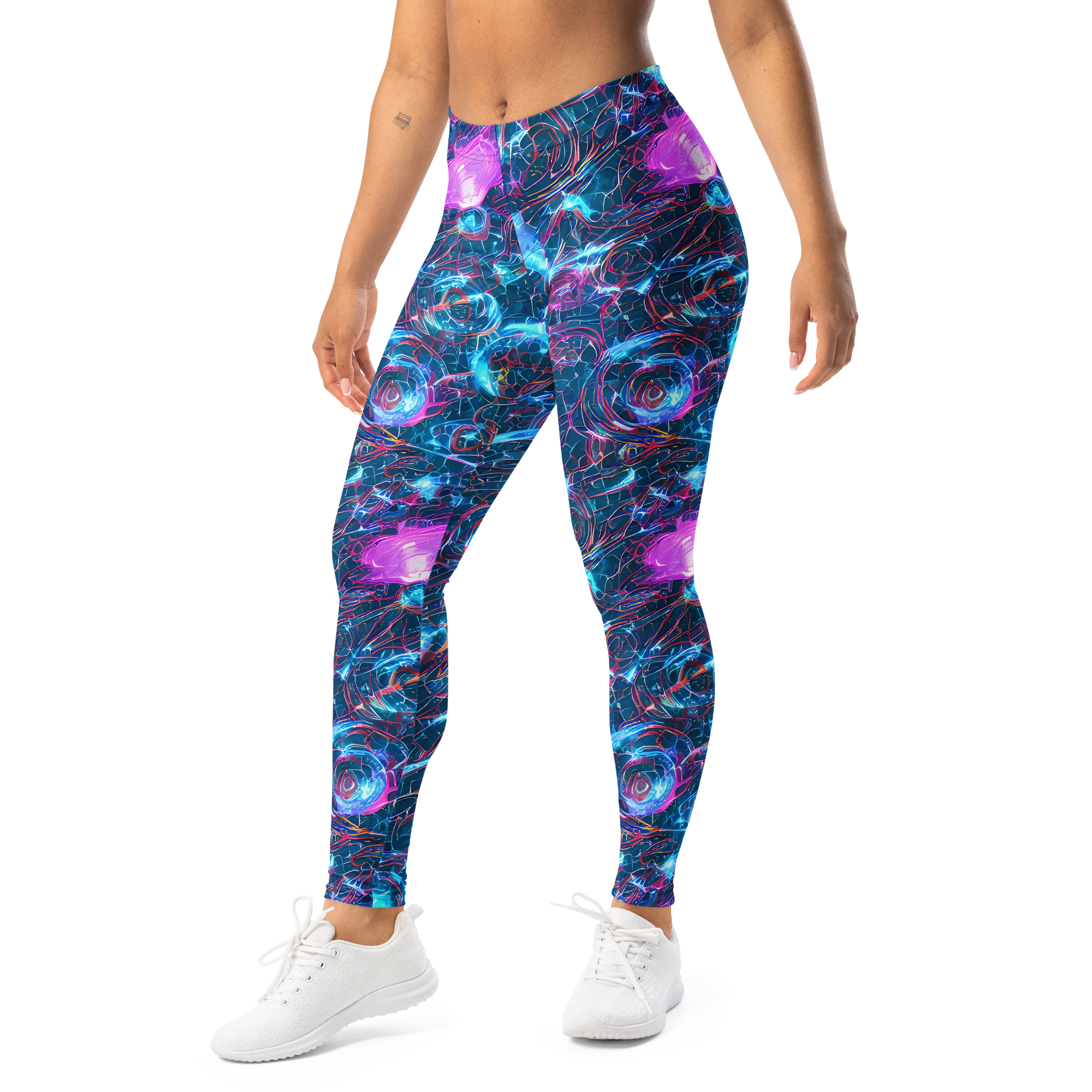 Celestial Circuitry on Leggings — Left Front