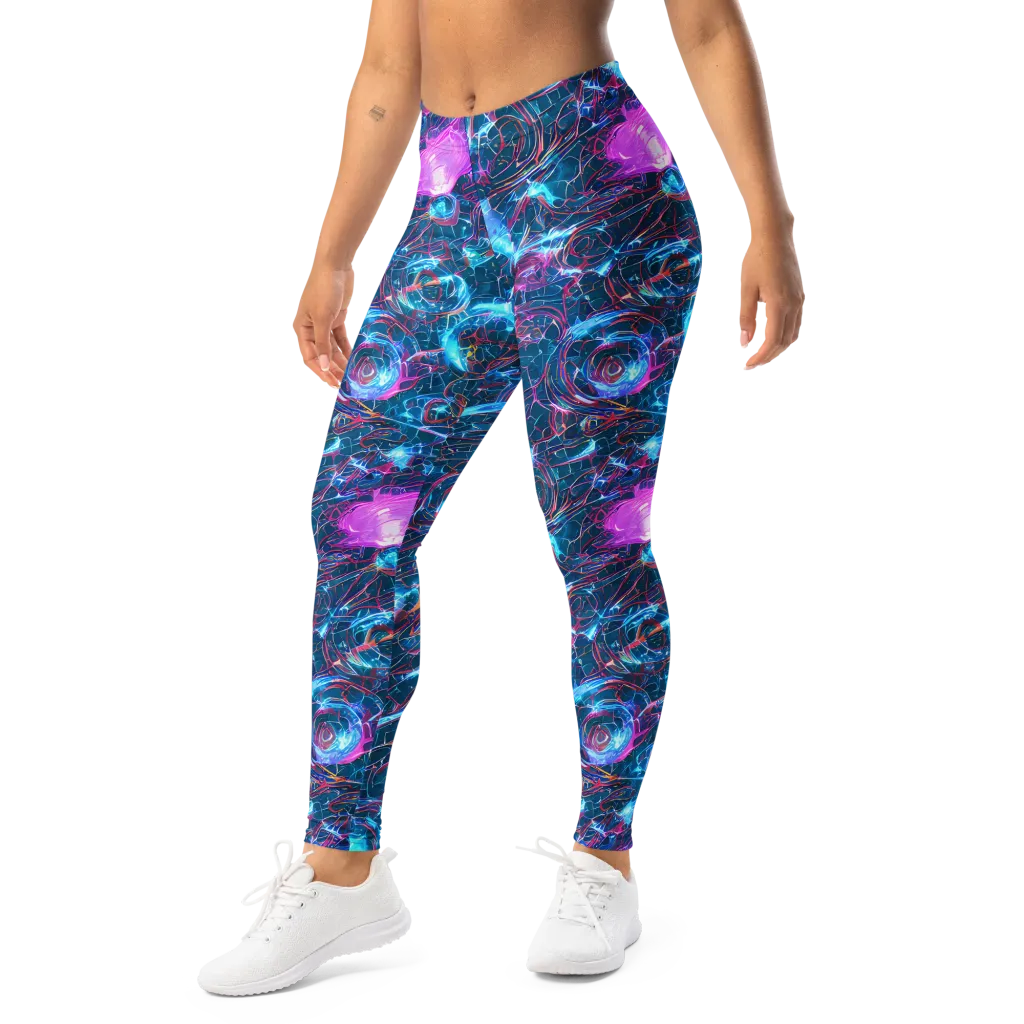Celestial Circuitry on Leggings — Left Front