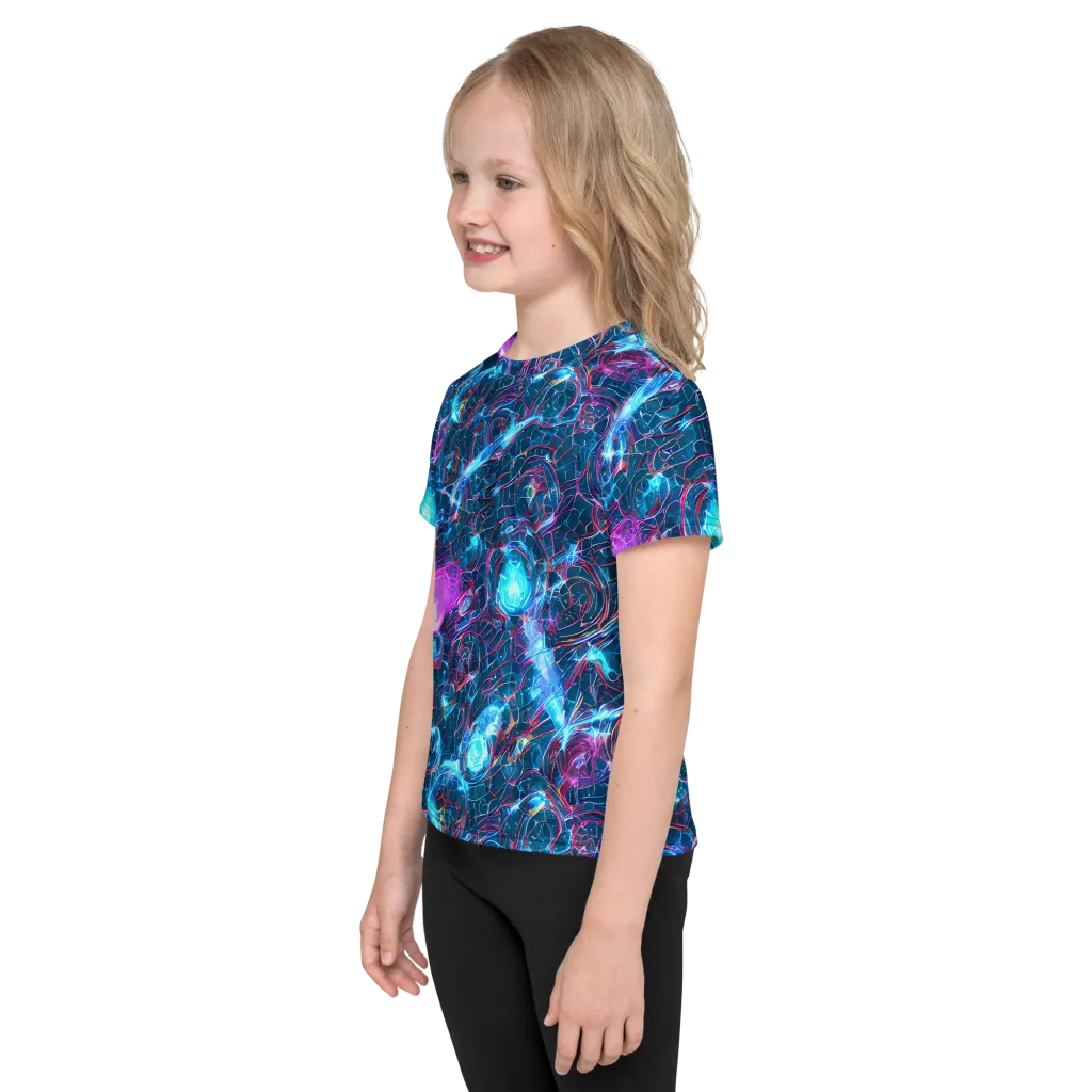 Celestial Circuitry on Kids Crew Neck T-Shirt — Left