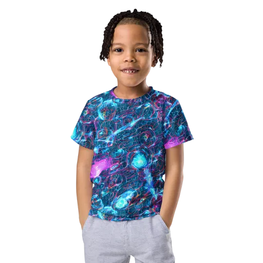 Celestial Circuitry on a Kids Crew Neck T-Shirt